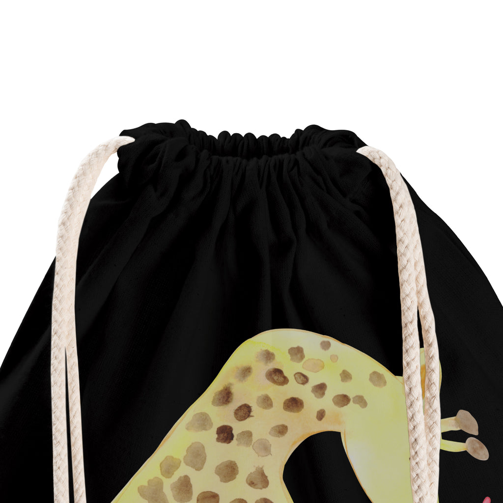Sportbeutel Giraffe mit Kind Turnbeutel, Beutel, Sporttasche, Tasche, Stoffbeutel, Afrika, Wildtiere, Giraffe, Kind, Mutter, Mama, Tochter, Sohn, Lieblingsmensch