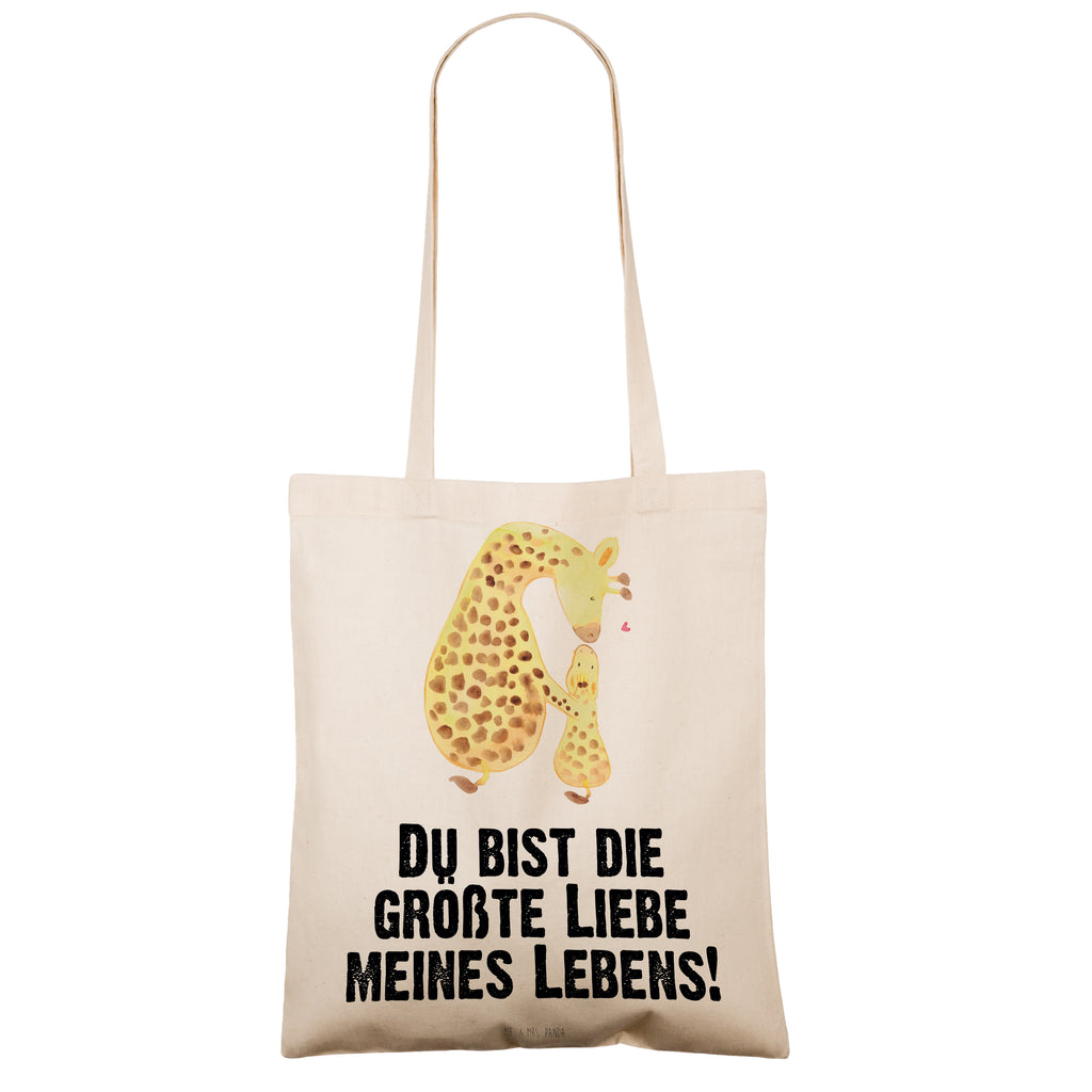 Tragetasche Giraffe mit Kind Beuteltasche, Beutel, Einkaufstasche, Jutebeutel, Stoffbeutel, Afrika, Wildtiere, Giraffe, Kind, Mutter, Mama, Tochter, Sohn, Lieblingsmensch