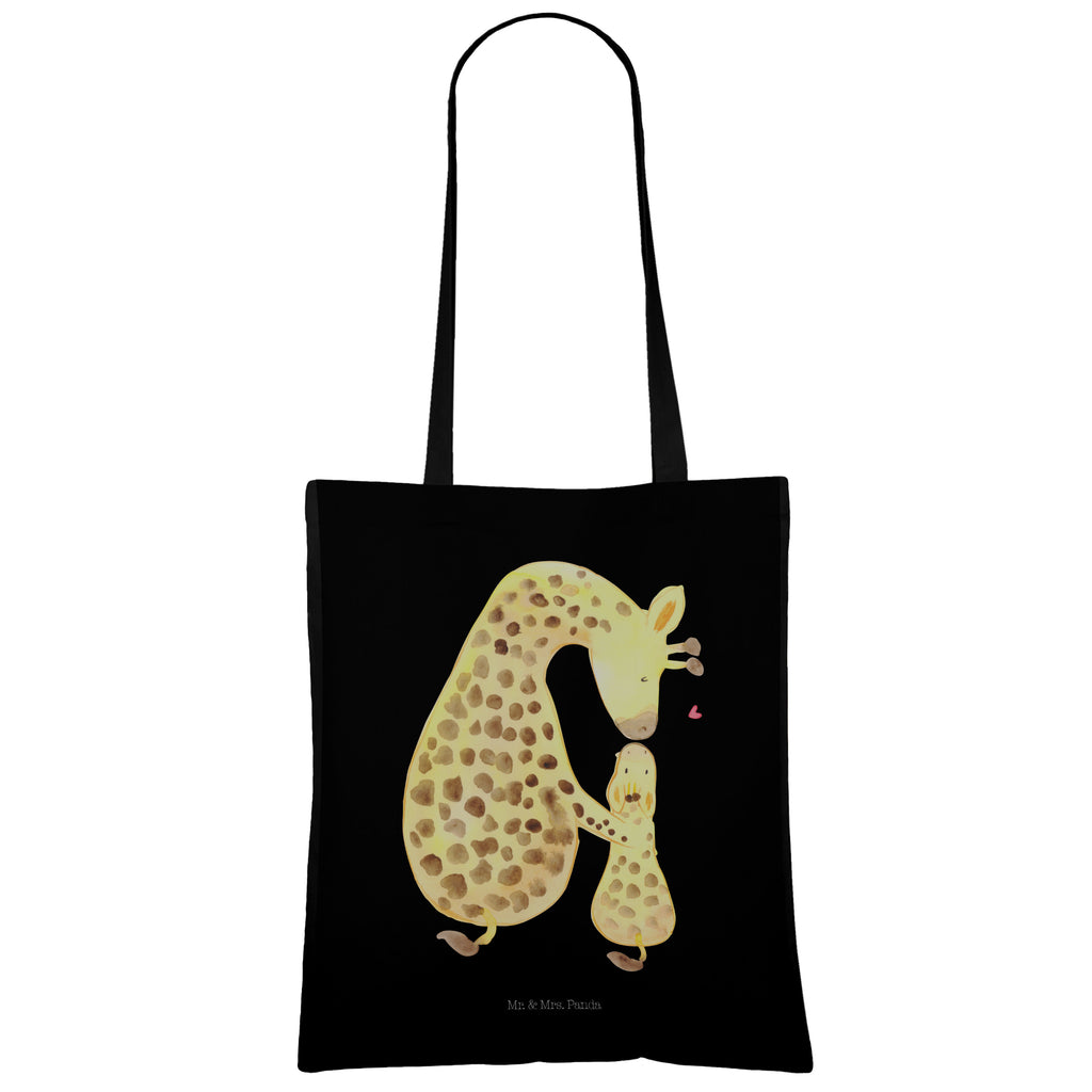 Tragetasche Giraffe mit Kind Beuteltasche, Beutel, Einkaufstasche, Jutebeutel, Stoffbeutel, Afrika, Wildtiere, Giraffe, Kind, Mutter, Mama, Tochter, Sohn, Lieblingsmensch