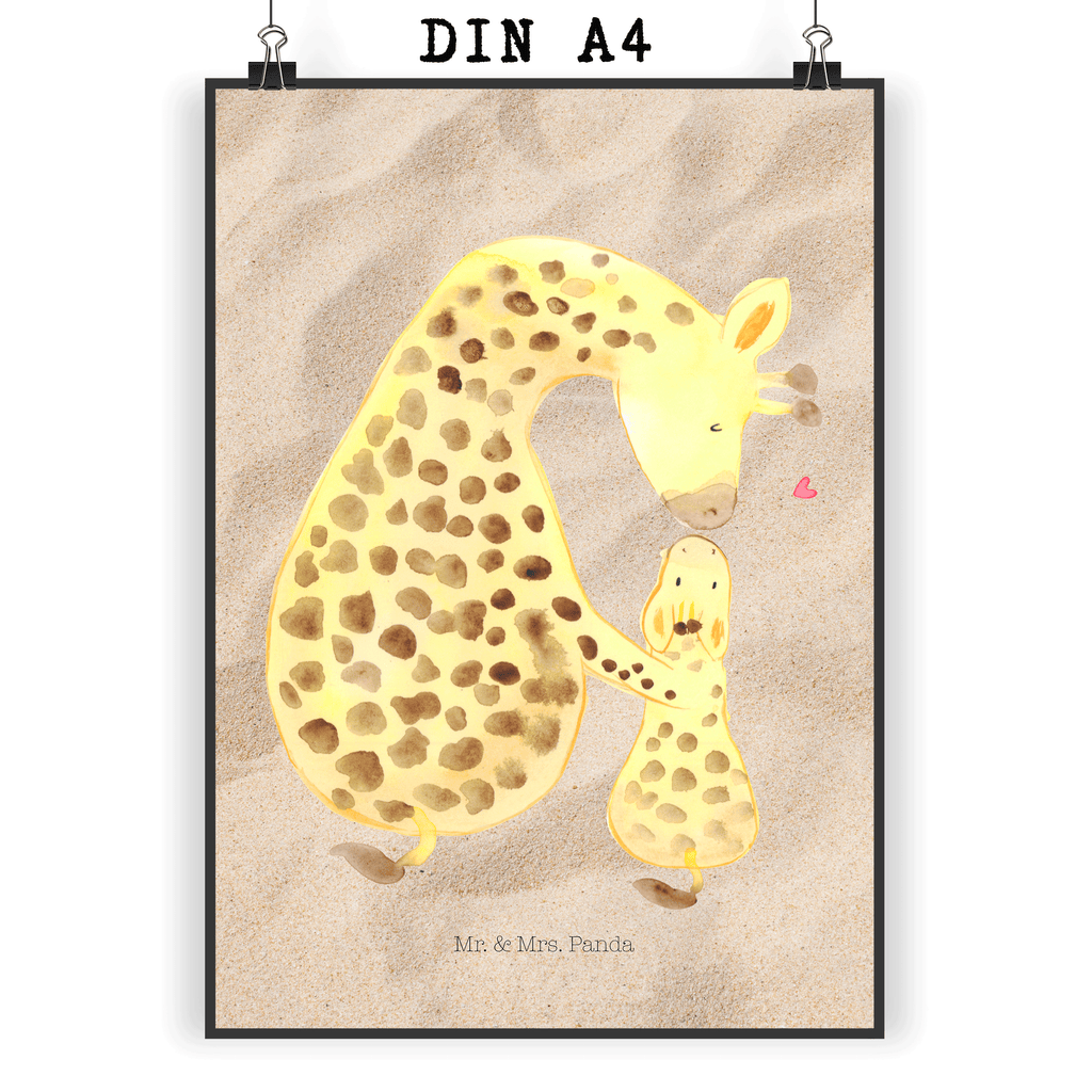 Poster Giraffe mit Kind Poster, Wandposter, Bild, Wanddeko, Küchenposter, Kinderposter, Wanddeko Bild, Raumdekoration, Wanddekoration, Handgemaltes Poster, Mr. & Mrs. Panda Poster, Designposter, Kunstdruck, Posterdruck, Afrika, Wildtiere, Giraffe, Kind, Mutter, Mama, Tochter, Sohn, Lieblingsmensch