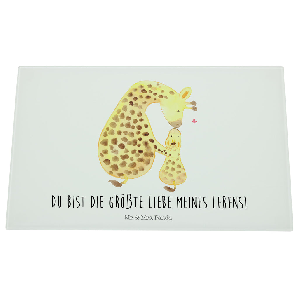 Medium Glas Schneidbrett Giraffe mit Kind Glasschneidebrett, Schneidebrett, Afrika, Wildtiere, Giraffe, Kind, Mutter, Mama, Tochter, Sohn, Lieblingsmensch