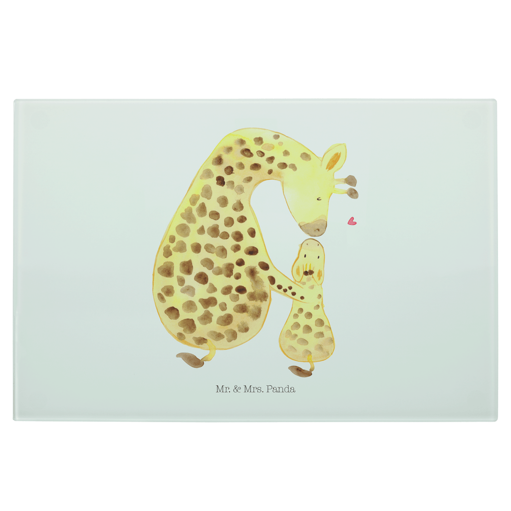 Medium Glas Schneidbrett Giraffe mit Kind Glasschneidebrett, Schneidebrett, Afrika, Wildtiere, Giraffe, Kind, Mutter, Mama, Tochter, Sohn, Lieblingsmensch