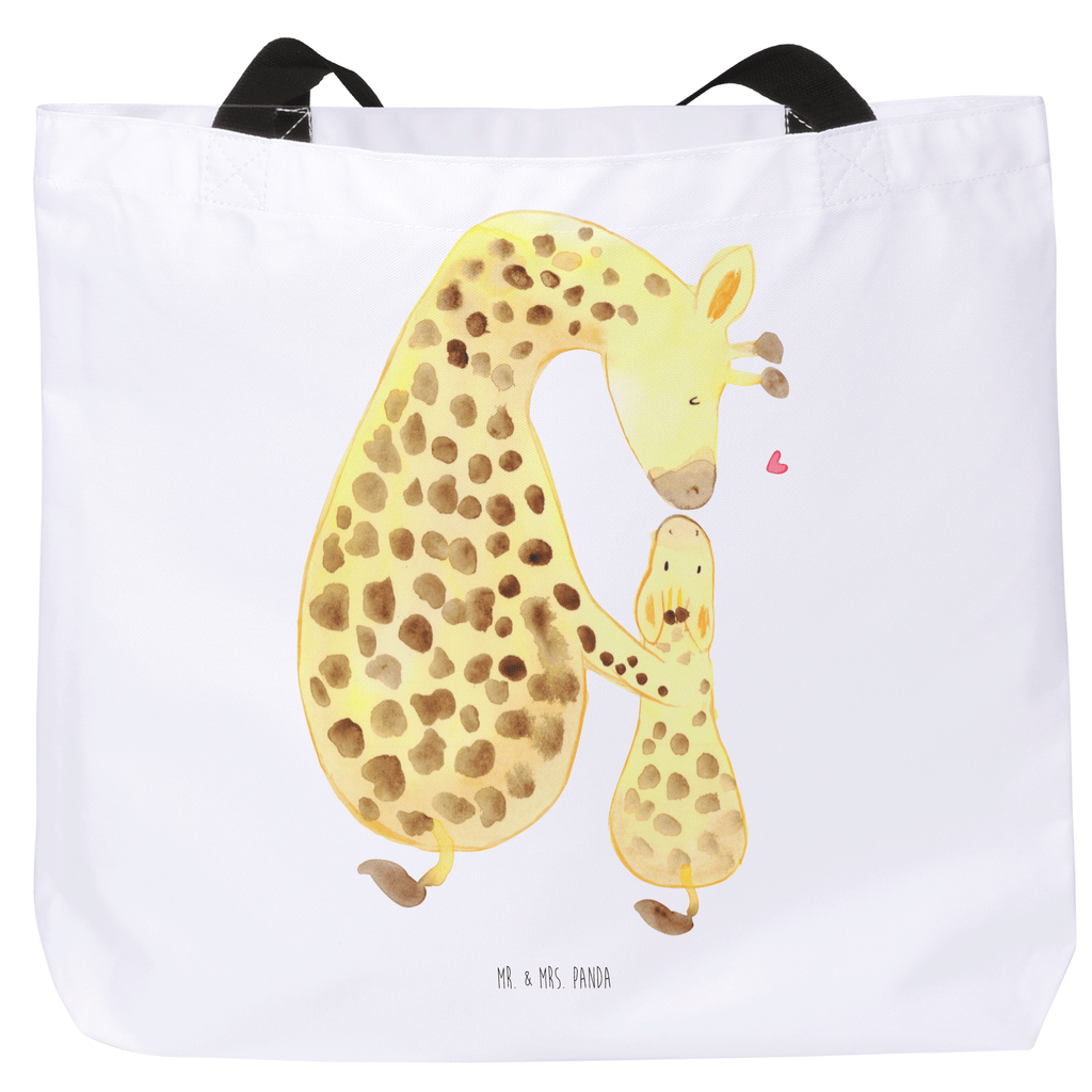 Shopper Giraffe mit Kind Beutel, Einkaufstasche, Tasche, Strandtasche, Einkaufsbeutel, Shopper, Schultasche, Freizeittasche, Tragebeutel, Schulbeutel, Alltagstasche, Afrika, Wildtiere, Giraffe, Kind, Mutter, Mama, Tochter, Sohn, Lieblingsmensch