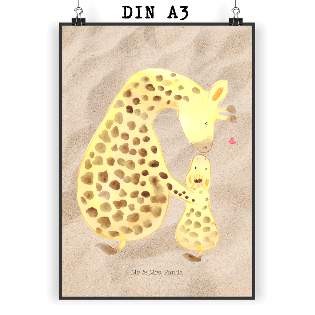 Poster Giraffe mit Kind Poster, Wandposter, Bild, Wanddeko, Küchenposter, Kinderposter, Wanddeko Bild, Raumdekoration, Wanddekoration, Handgemaltes Poster, Mr. & Mrs. Panda Poster, Designposter, Kunstdruck, Posterdruck, Afrika, Wildtiere, Giraffe, Kind, Mutter, Mama, Tochter, Sohn, Lieblingsmensch