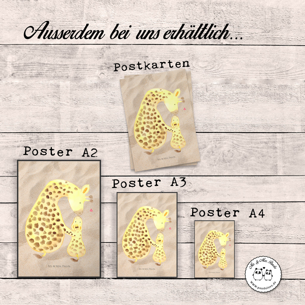 Poster Giraffe mit Kind Poster, Wandposter, Bild, Wanddeko, Küchenposter, Kinderposter, Wanddeko Bild, Raumdekoration, Wanddekoration, Handgemaltes Poster, Mr. & Mrs. Panda Poster, Designposter, Kunstdruck, Posterdruck, Afrika, Wildtiere, Giraffe, Kind, Mutter, Mama, Tochter, Sohn, Lieblingsmensch
