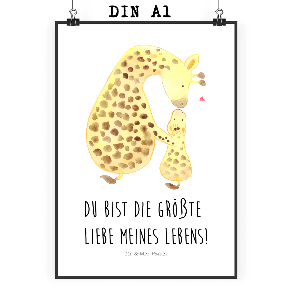 Poster Giraffe mit Kind Poster, Wandposter, Bild, Wanddeko, Küchenposter, Kinderposter, Wanddeko Bild, Raumdekoration, Wanddekoration, Handgemaltes Poster, Mr. & Mrs. Panda Poster, Designposter, Kunstdruck, Posterdruck, Afrika, Wildtiere, Giraffe, Kind, Mutter, Mama, Tochter, Sohn, Lieblingsmensch