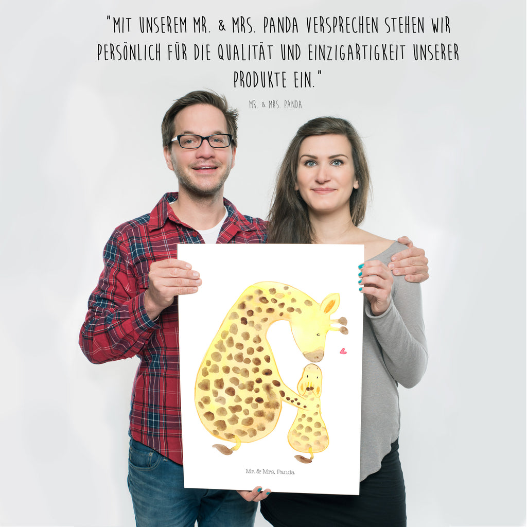 Poster Giraffe mit Kind Poster, Wandposter, Bild, Wanddeko, Küchenposter, Kinderposter, Wanddeko Bild, Raumdekoration, Wanddekoration, Handgemaltes Poster, Mr. & Mrs. Panda Poster, Designposter, Kunstdruck, Posterdruck, Afrika, Wildtiere, Giraffe, Kind, Mutter, Mama, Tochter, Sohn, Lieblingsmensch