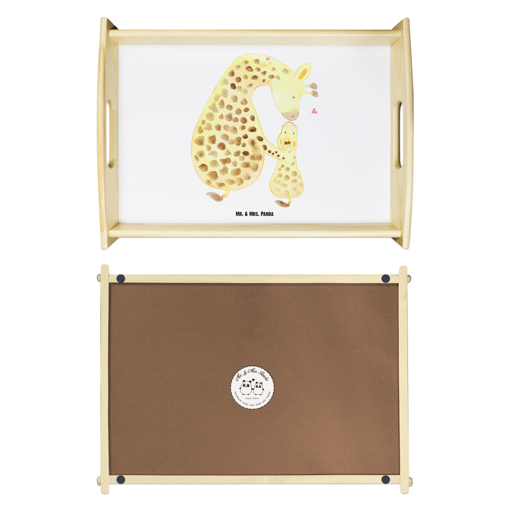 Serviertablett Giraffe mit Kind Tablett, Holztablett, Küchentablett, Dekotablett, Frühstückstablett, Afrika, Wildtiere, Giraffe, Kind, Mutter, Mama, Tochter, Sohn, Lieblingsmensch