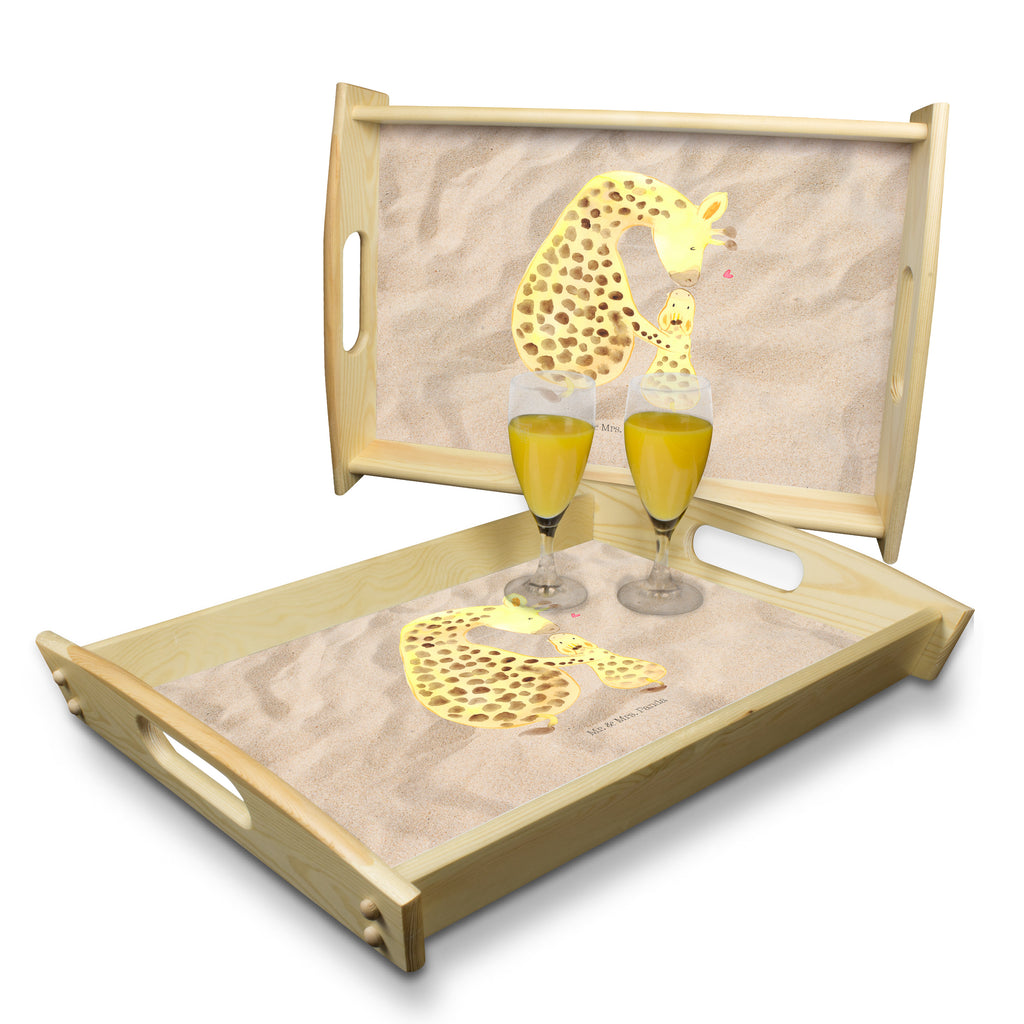 Serviertablett Giraffe mit Kind Tablett, Holztablett, Küchentablett, Dekotablett, Frühstückstablett, Afrika, Wildtiere, Giraffe, Kind, Mutter, Mama, Tochter, Sohn, Lieblingsmensch