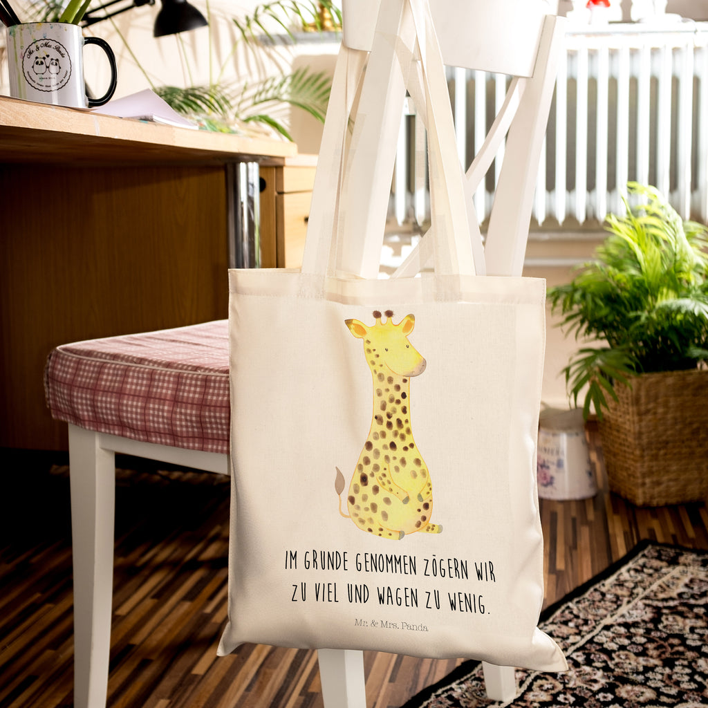 Tragetasche Giraffe Zufrieden Beuteltasche, Beutel, Einkaufstasche, Jutebeutel, Stoffbeutel, Afrika, Wildtiere, Giraffe, Zufrieden, Glück, Abenteuer
