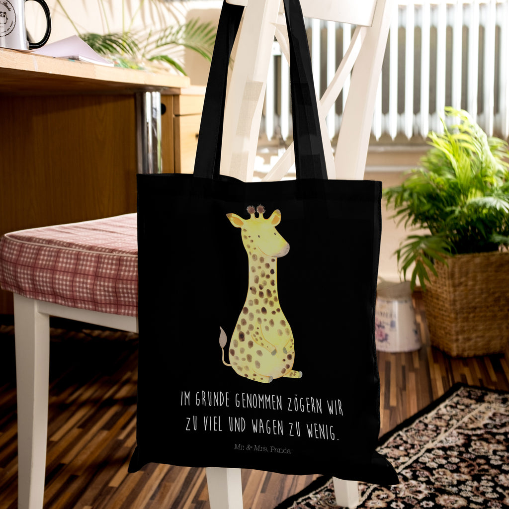 Tragetasche Giraffe Zufrieden Beuteltasche, Beutel, Einkaufstasche, Jutebeutel, Stoffbeutel, Afrika, Wildtiere, Giraffe, Zufrieden, Glück, Abenteuer