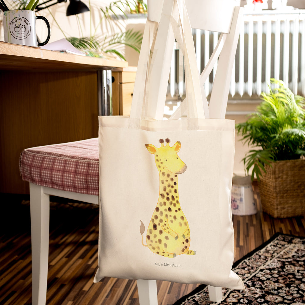 Tragetasche Giraffe Zufrieden Beuteltasche, Beutel, Einkaufstasche, Jutebeutel, Stoffbeutel, Afrika, Wildtiere, Giraffe, Zufrieden, Glück, Abenteuer