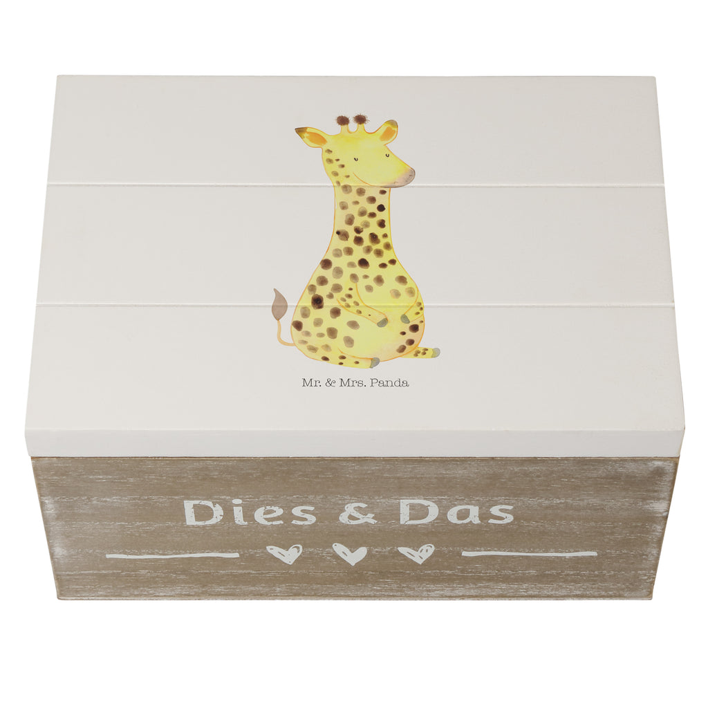 Holzkiste Giraffe Zufrieden Holzkiste, Kiste, Schatzkiste, Truhe, Schatulle, XXL, Erinnerungsbox, Erinnerungskiste, Dekokiste, Aufbewahrungsbox, Afrika, Wildtiere, Giraffe, Zufrieden, Glück, Abenteuer