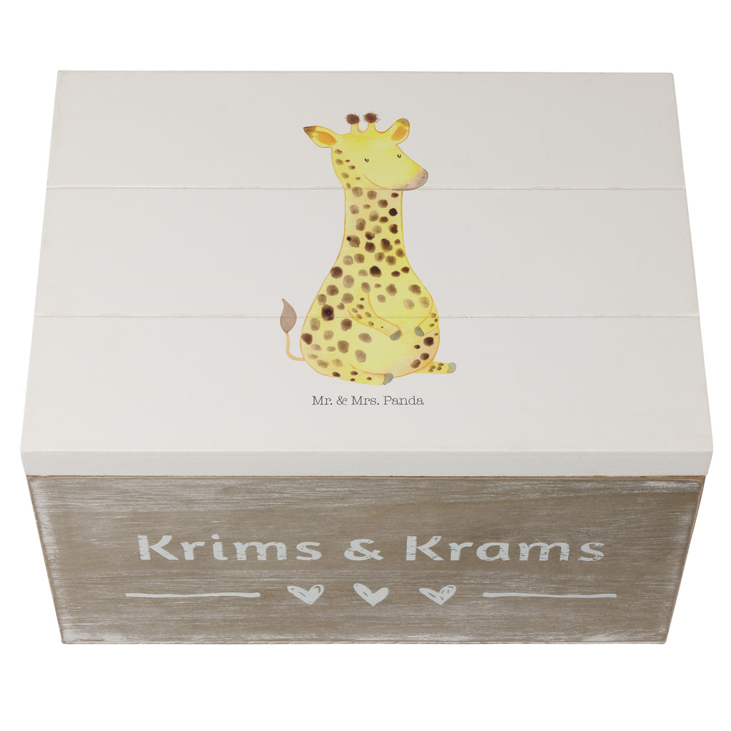 Holzkiste Giraffe Zufrieden Holzkiste, Kiste, Schatzkiste, Truhe, Schatulle, XXL, Erinnerungsbox, Erinnerungskiste, Dekokiste, Aufbewahrungsbox, Afrika, Wildtiere, Giraffe, Zufrieden, Glück, Abenteuer