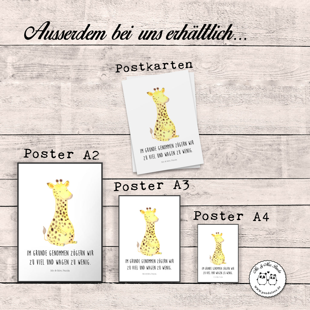 Poster Giraffe Zufrieden Poster, Wandposter, Bild, Wanddeko, Küchenposter, Kinderposter, Wanddeko Bild, Raumdekoration, Wanddekoration, Handgemaltes Poster, Mr. & Mrs. Panda Poster, Designposter, Kunstdruck, Posterdruck, Afrika, Wildtiere, Giraffe, Zufrieden, Glück, Abenteuer