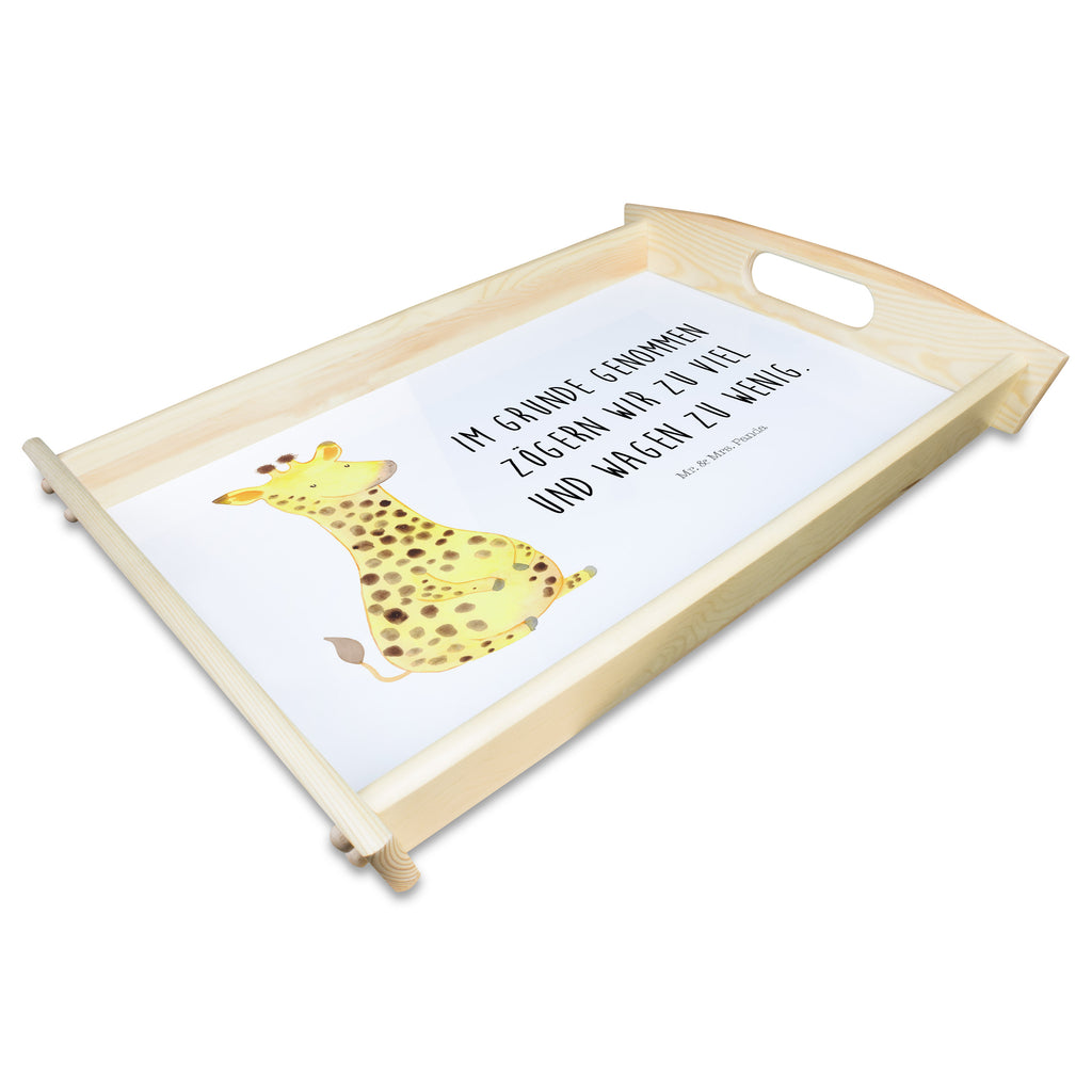 Serviertablett Giraffe Zufrieden Tablett, Holztablett, Küchentablett, Dekotablett, Frühstückstablett, Afrika, Wildtiere, Giraffe, Zufrieden, Glück, Abenteuer