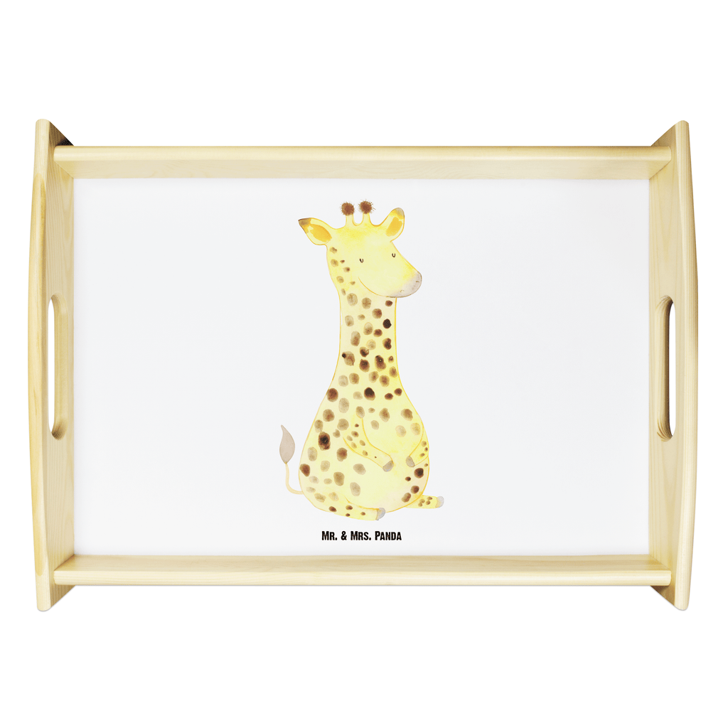 Serviertablett Giraffe Zufrieden Tablett, Holztablett, Küchentablett, Dekotablett, Frühstückstablett, Afrika, Wildtiere, Giraffe, Zufrieden, Glück, Abenteuer