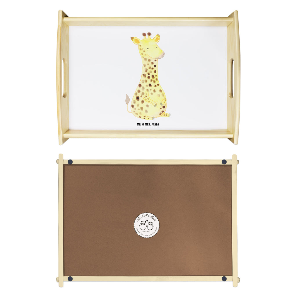 Serviertablett Giraffe Zufrieden Tablett, Holztablett, Küchentablett, Dekotablett, Frühstückstablett, Afrika, Wildtiere, Giraffe, Zufrieden, Glück, Abenteuer