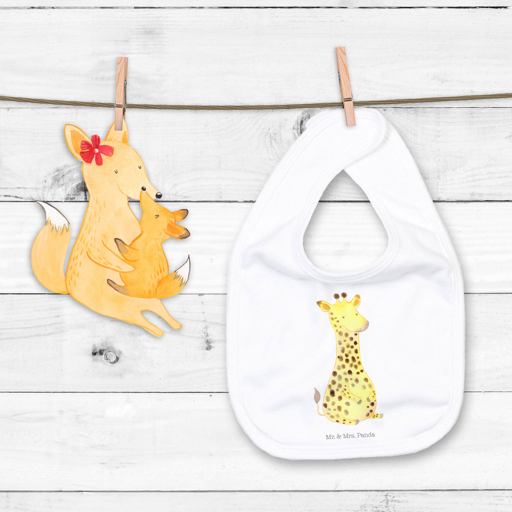 Organic Babylätzchen Giraffe Zufrieden Baby, Lätzchen, Spucktuch, Sabberlätzchen, Klettlätzchen, Babygeschenk, Baby Lätzchen, Geschenk für Geburt, Geschenk zur Geburt, Baby Spucktuch, Babyausstattung, Geschenkidee für Babyparty, Afrika, Wildtiere, Giraffe, Zufrieden, Glück, Abenteuer