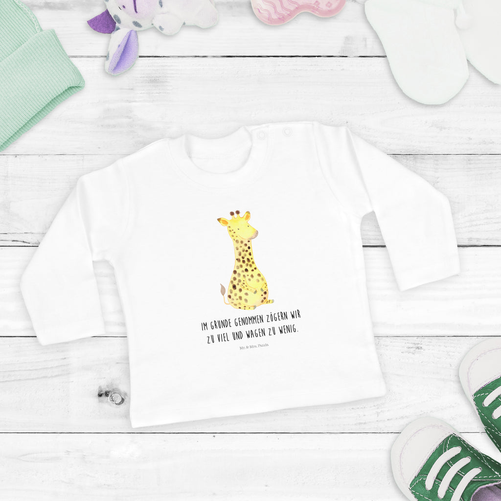 12-18 Monate Baby Longsleeve Giraffe Zufrieden Mädchen, Jungen, Baby, Langarm, Bio, Kleidung, Afrika, Wildtiere, Giraffe, Zufrieden, Glück, Abenteuer