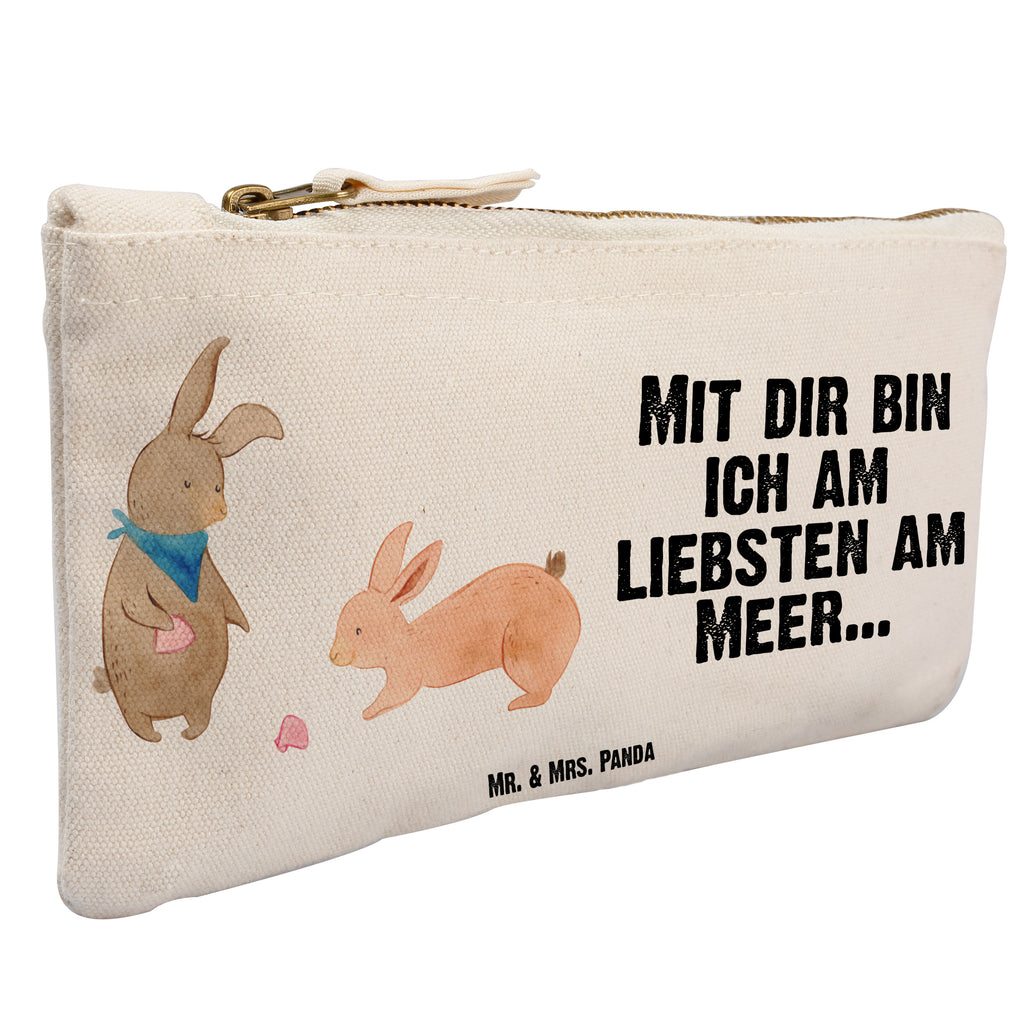 Schminktasche Hasen Muschel Schminktasche, Kosmetiktasche, Kosmetikbeutel, Stiftemäppchen, Etui, Federmappe, Makeup, XXL, Schminketui, Kosmetiketui, Schlamperetui, Familie, Vatertag, Muttertag, Bruder, Schwester, Mama, Papa, Oma, Opa, Hasen, beste Freundin, Freundin, Freundinnen, best friends, BFF, Muscheln sammeln, Muscheln, Meer
