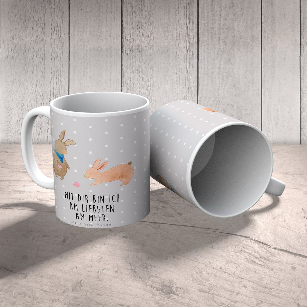 Tasse Hasen Muschel Hasen, beste Freundin, Freundin, Freundinnen, best friends, BFF, Muscheln sammeln, Muscheln, Meer Becher, Kaffeetasse, Kaffeebecher, Tee, Frühstück, Büro  Familie, Vatertag, Muttertag, Bruder, Schwester, Mama, Papa, Oma, Opa