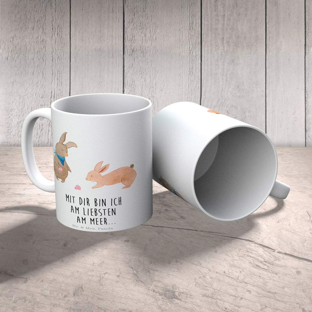Tasse Hasen Muschel Hasen, beste Freundin, Freundin, Freundinnen, best friends, BFF, Muscheln sammeln, Muscheln, Meer Becher, Kaffeetasse, Kaffeebecher, Tee, Frühstück, Büro  Familie, Vatertag, Muttertag, Bruder, Schwester, Mama, Papa, Oma, Opa