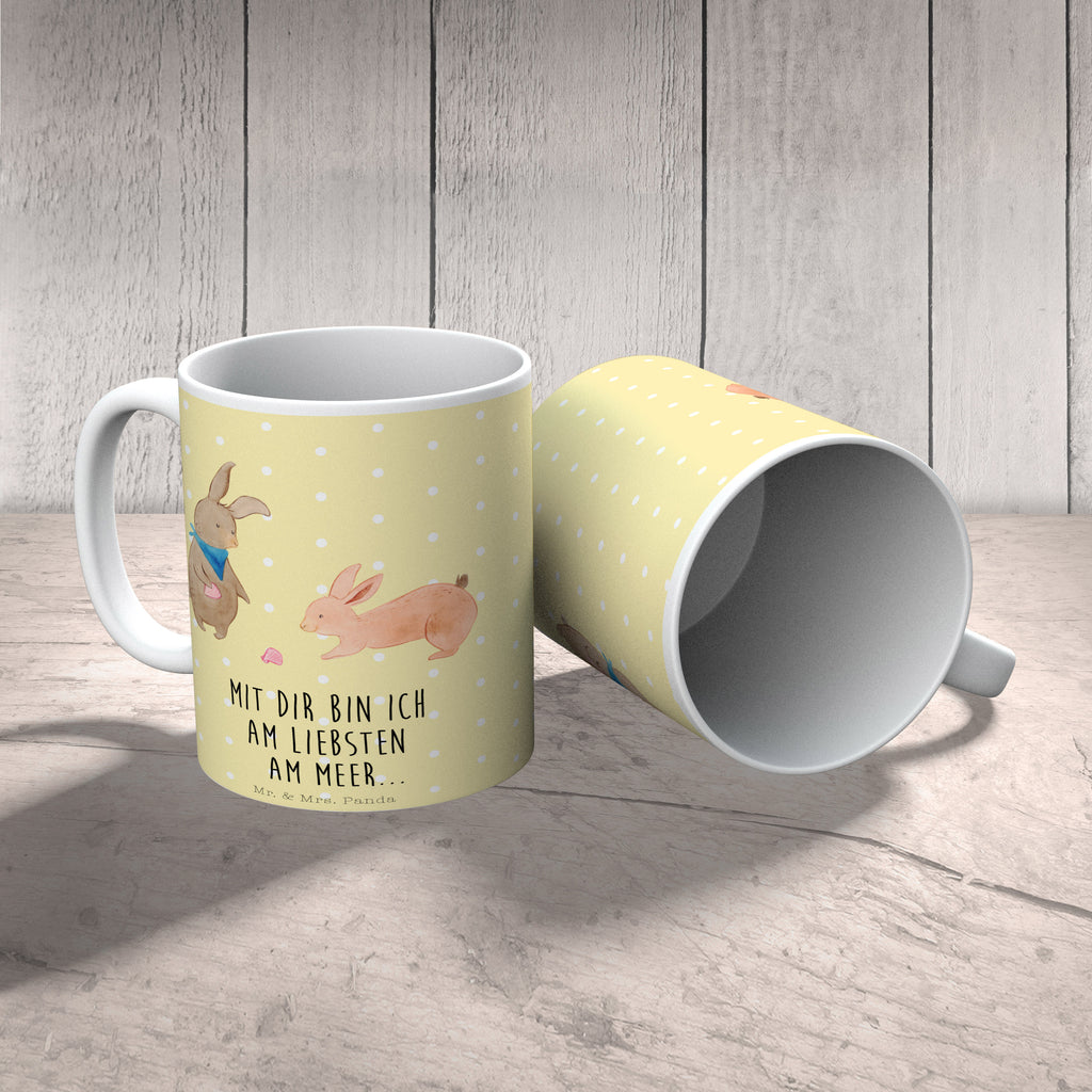 Tasse Hasen Muschel Hasen, beste Freundin, Freundin, Freundinnen, best friends, BFF, Muscheln sammeln, Muscheln, Meer Becher, Kaffeetasse, Kaffeebecher, Tee, Frühstück, Büro  Familie, Vatertag, Muttertag, Bruder, Schwester, Mama, Papa, Oma, Opa