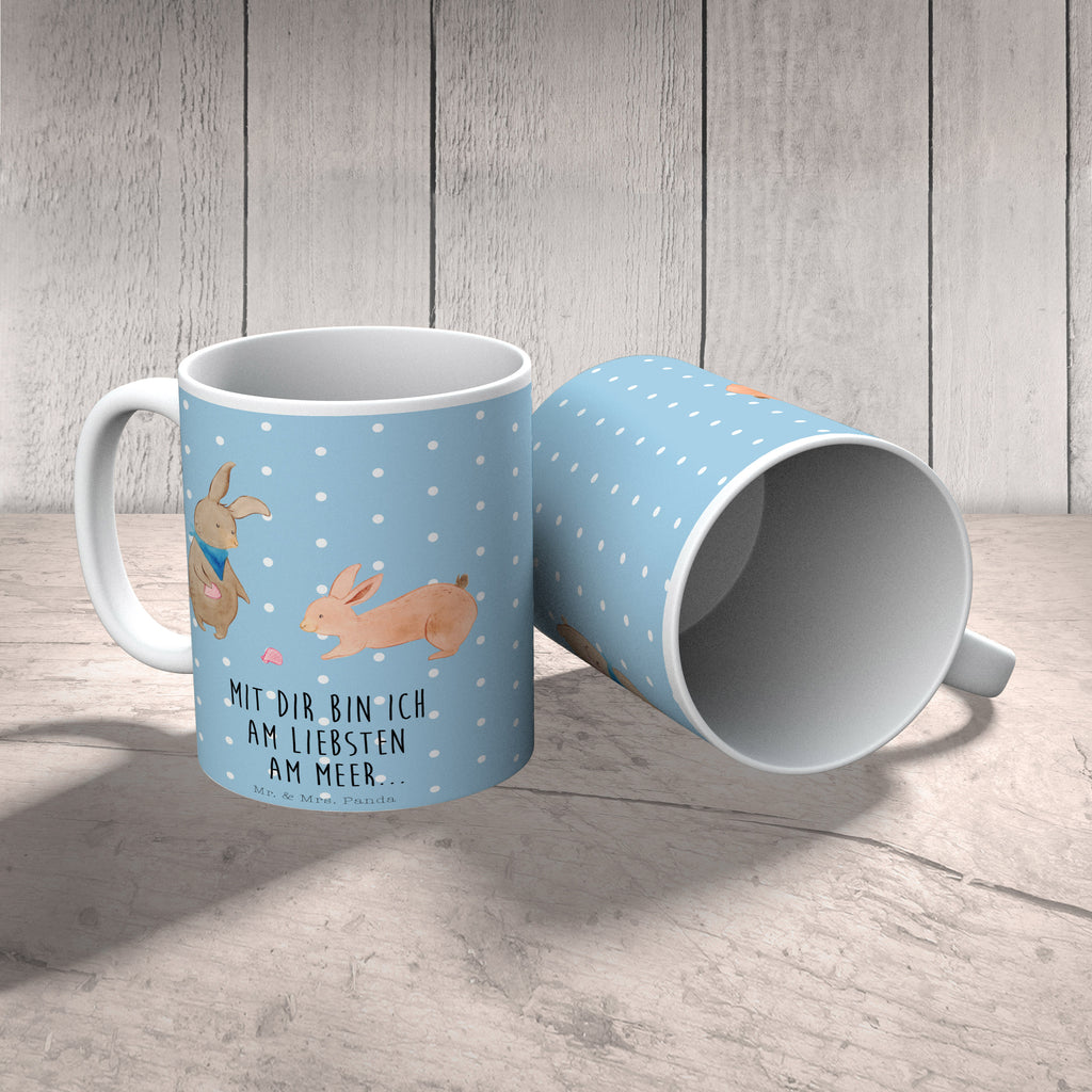 Tasse Hasen Muschel Hasen, beste Freundin, Freundin, Freundinnen, best friends, BFF, Muscheln sammeln, Muscheln, Meer Becher, Kaffeetasse, Kaffeebecher, Tee, Frühstück, Büro  Familie, Vatertag, Muttertag, Bruder, Schwester, Mama, Papa, Oma, Opa