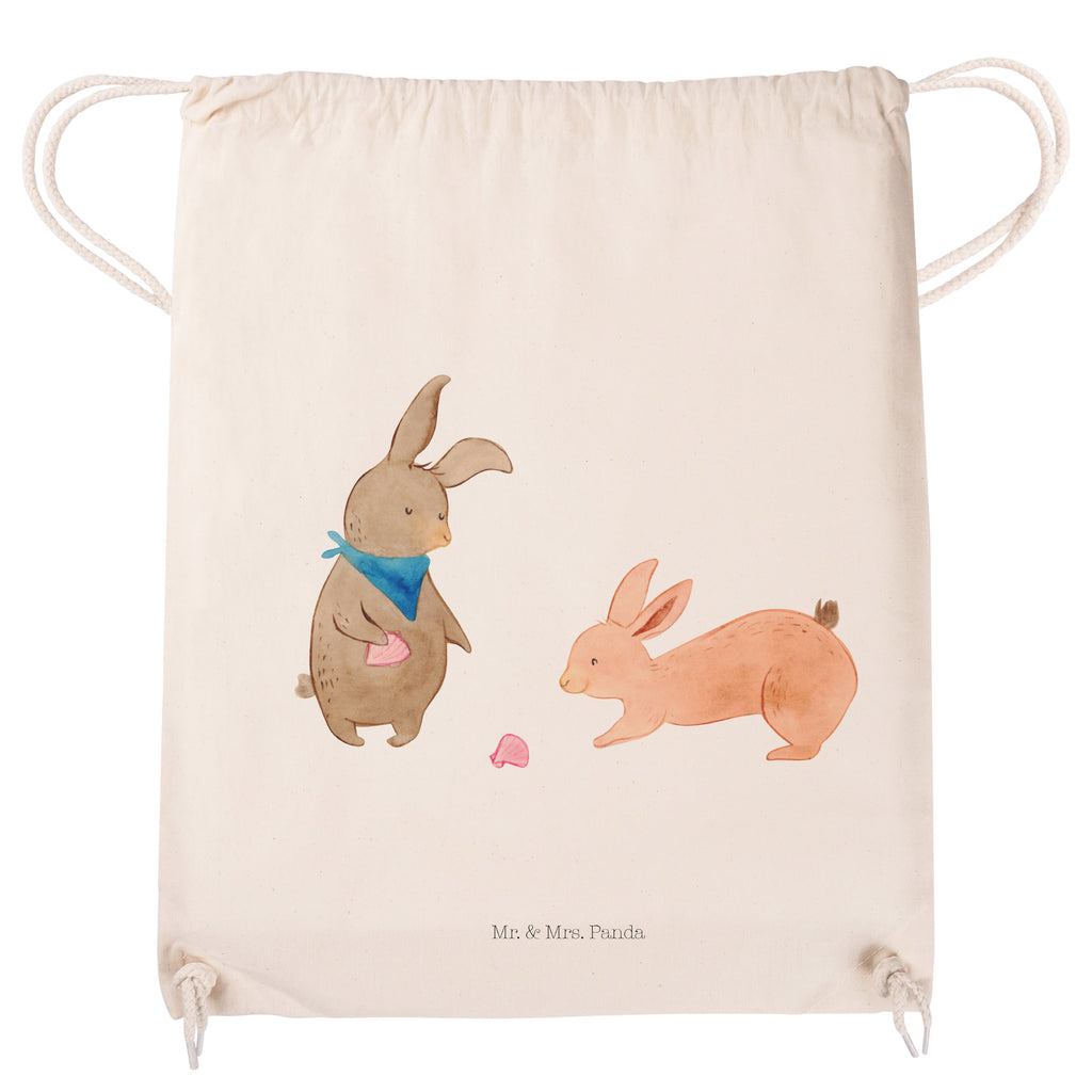 Sportbeutel Hasen Muschel Turnbeutel, Beutel, Sporttasche, Tasche, Stoffbeutel, Familie, Vatertag, Muttertag, Bruder, Schwester, Mama, Papa, Oma, Opa, Hasen, beste Freundin, Freundin, Freundinnen, best friends, BFF, Muscheln sammeln, Muscheln, Meer