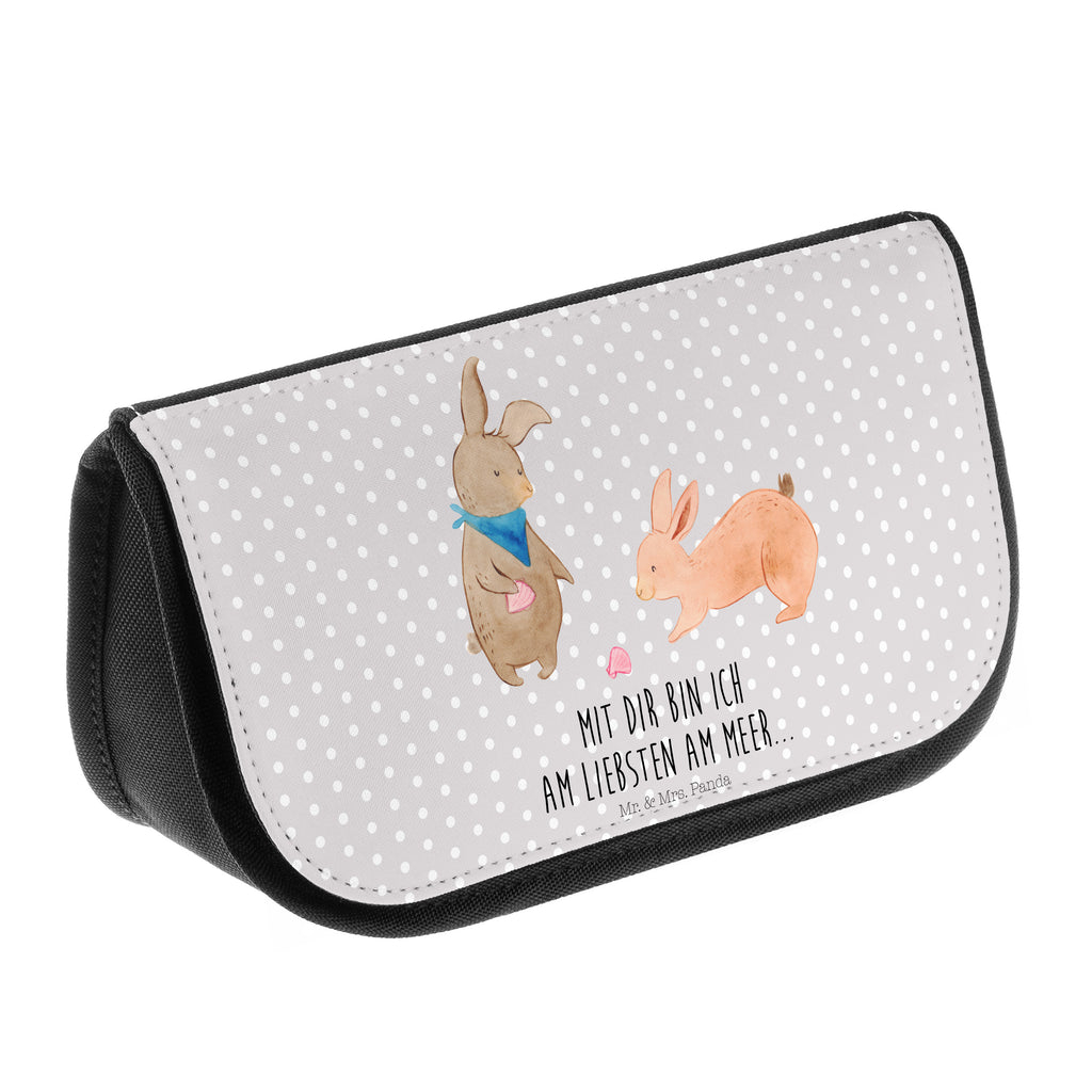 Kosmetiktasche Hasen Muschel Kosmetikbeutel, Kulturtasche, Kulturbeutel, Schminktasche, Make-Up Tasche, Familie, Vatertag, Muttertag, Bruder, Schwester, Mama, Papa, Oma, Opa, Hasen, beste Freundin, Freundin, Freundinnen, best friends, BFF, Muscheln sammeln, Muscheln, Meer