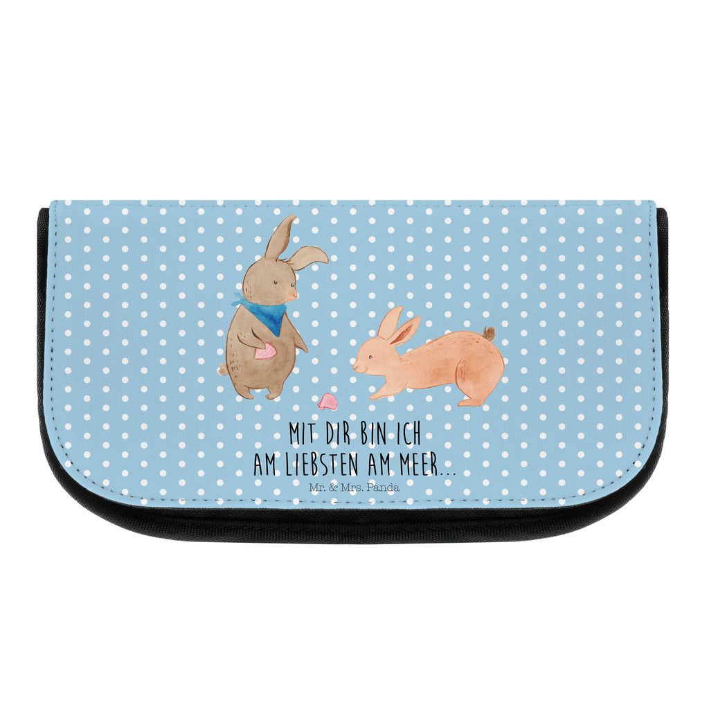 Kosmetiktasche Hasen Muschel Kosmetikbeutel, Kulturtasche, Kulturbeutel, Schminktasche, Make-Up Tasche, Familie, Vatertag, Muttertag, Bruder, Schwester, Mama, Papa, Oma, Opa, Hasen, beste Freundin, Freundin, Freundinnen, best friends, BFF, Muscheln sammeln, Muscheln, Meer