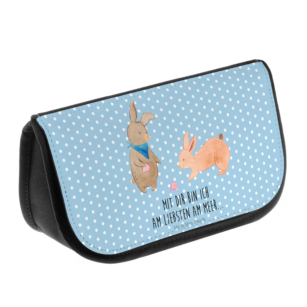Kosmetiktasche Hasen Muschel Kosmetikbeutel, Kulturtasche, Kulturbeutel, Schminktasche, Make-Up Tasche, Familie, Vatertag, Muttertag, Bruder, Schwester, Mama, Papa, Oma, Opa, Hasen, beste Freundin, Freundin, Freundinnen, best friends, BFF, Muscheln sammeln, Muscheln, Meer