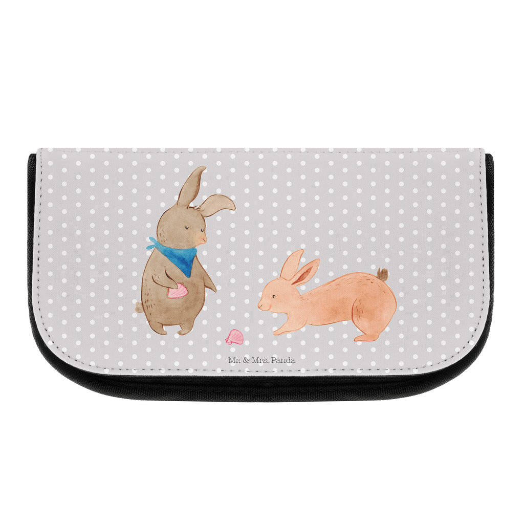 Kosmetiktasche Hasen Muschel Kosmetikbeutel, Kulturtasche, Kulturbeutel, Schminktasche, Make-Up Tasche, Familie, Vatertag, Muttertag, Bruder, Schwester, Mama, Papa, Oma, Opa, Hasen, beste Freundin, Freundin, Freundinnen, best friends, BFF, Muscheln sammeln, Muscheln, Meer