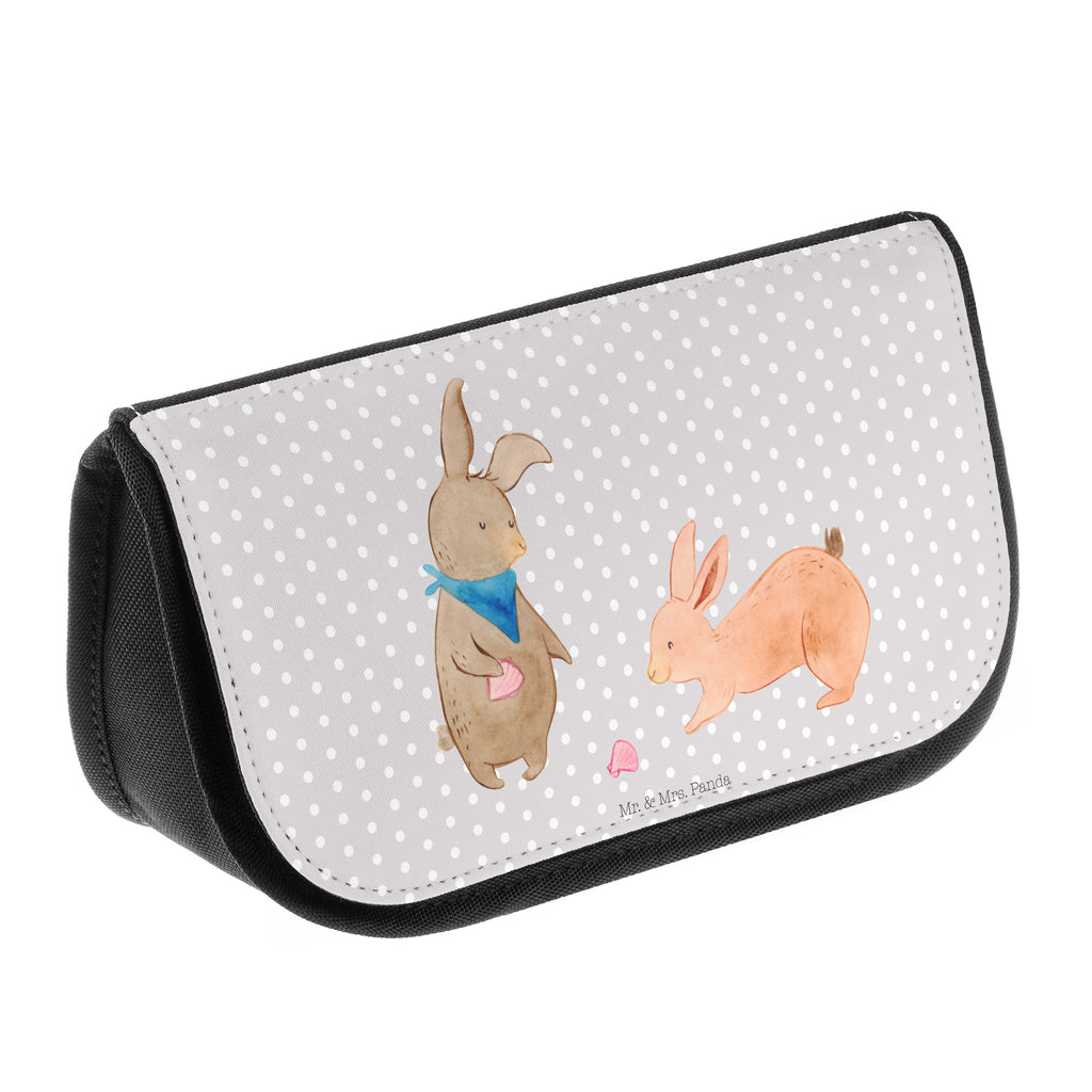 Kosmetiktasche Hasen Muschel Kosmetikbeutel, Kulturtasche, Kulturbeutel, Schminktasche, Make-Up Tasche, Familie, Vatertag, Muttertag, Bruder, Schwester, Mama, Papa, Oma, Opa, Hasen, beste Freundin, Freundin, Freundinnen, best friends, BFF, Muscheln sammeln, Muscheln, Meer