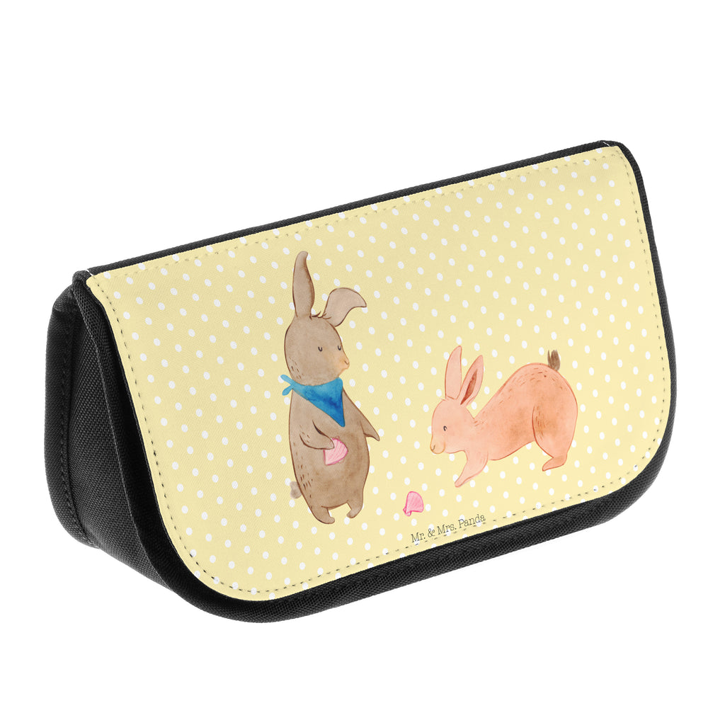 Kosmetiktasche Hasen Muschel Kosmetikbeutel, Kulturtasche, Kulturbeutel, Schminktasche, Make-Up Tasche, Familie, Vatertag, Muttertag, Bruder, Schwester, Mama, Papa, Oma, Opa, Hasen, beste Freundin, Freundin, Freundinnen, best friends, BFF, Muscheln sammeln, Muscheln, Meer