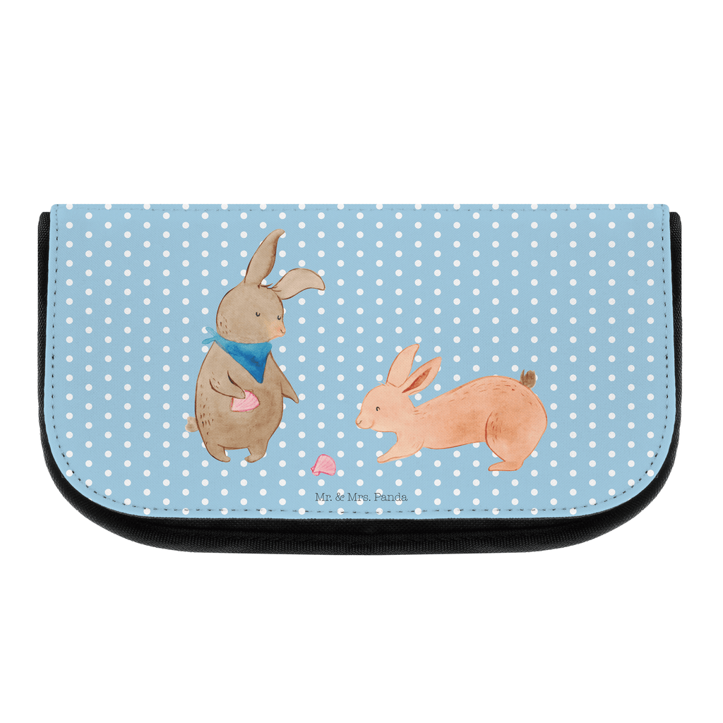 Kosmetiktasche Hasen Muschel Kosmetikbeutel, Kulturtasche, Kulturbeutel, Schminktasche, Make-Up Tasche, Familie, Vatertag, Muttertag, Bruder, Schwester, Mama, Papa, Oma, Opa, Hasen, beste Freundin, Freundin, Freundinnen, best friends, BFF, Muscheln sammeln, Muscheln, Meer