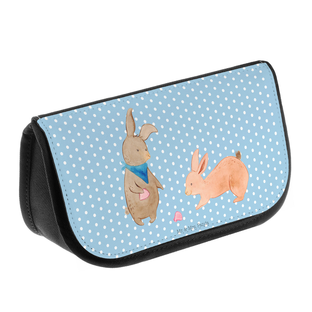 Kosmetiktasche Hasen Muschel Kosmetikbeutel, Kulturtasche, Kulturbeutel, Schminktasche, Make-Up Tasche, Familie, Vatertag, Muttertag, Bruder, Schwester, Mama, Papa, Oma, Opa, Hasen, beste Freundin, Freundin, Freundinnen, best friends, BFF, Muscheln sammeln, Muscheln, Meer
