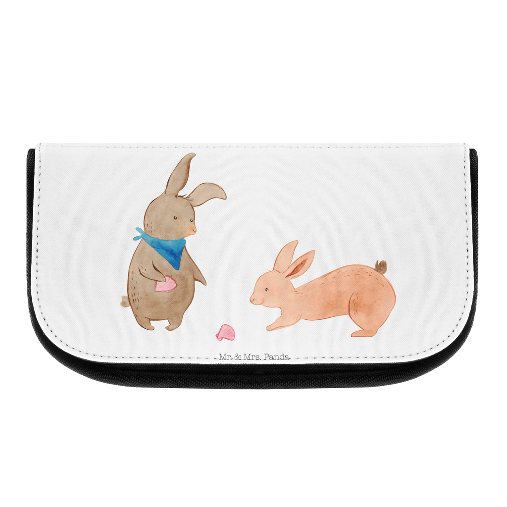 Kosmetiktasche Hasen Muschel Kosmetikbeutel, Kulturtasche, Kulturbeutel, Schminktasche, Make-Up Tasche, Familie, Vatertag, Muttertag, Bruder, Schwester, Mama, Papa, Oma, Opa, Hasen, beste Freundin, Freundin, Freundinnen, best friends, BFF, Muscheln sammeln, Muscheln, Meer