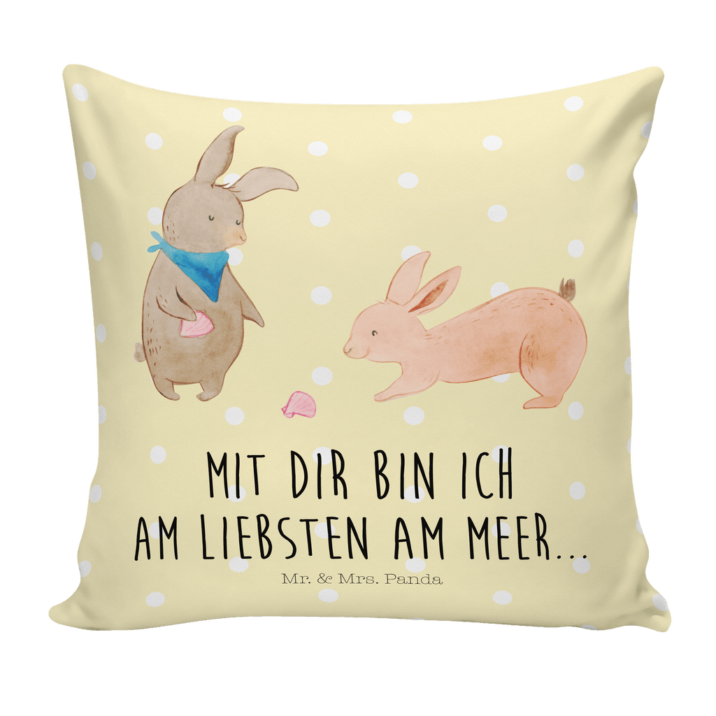 40x40 Kissen Hasen Muschel Kissenhülle, Kopfkissen, Sofakissen, Dekokissen, Motivkissen, Familie, Vatertag, Muttertag, Bruder, Schwester, Mama, Papa, Oma, Opa, Hasen, beste Freundin, Freundin, Freundinnen, best friends, BFF, Muscheln sammeln, Muscheln, Meer