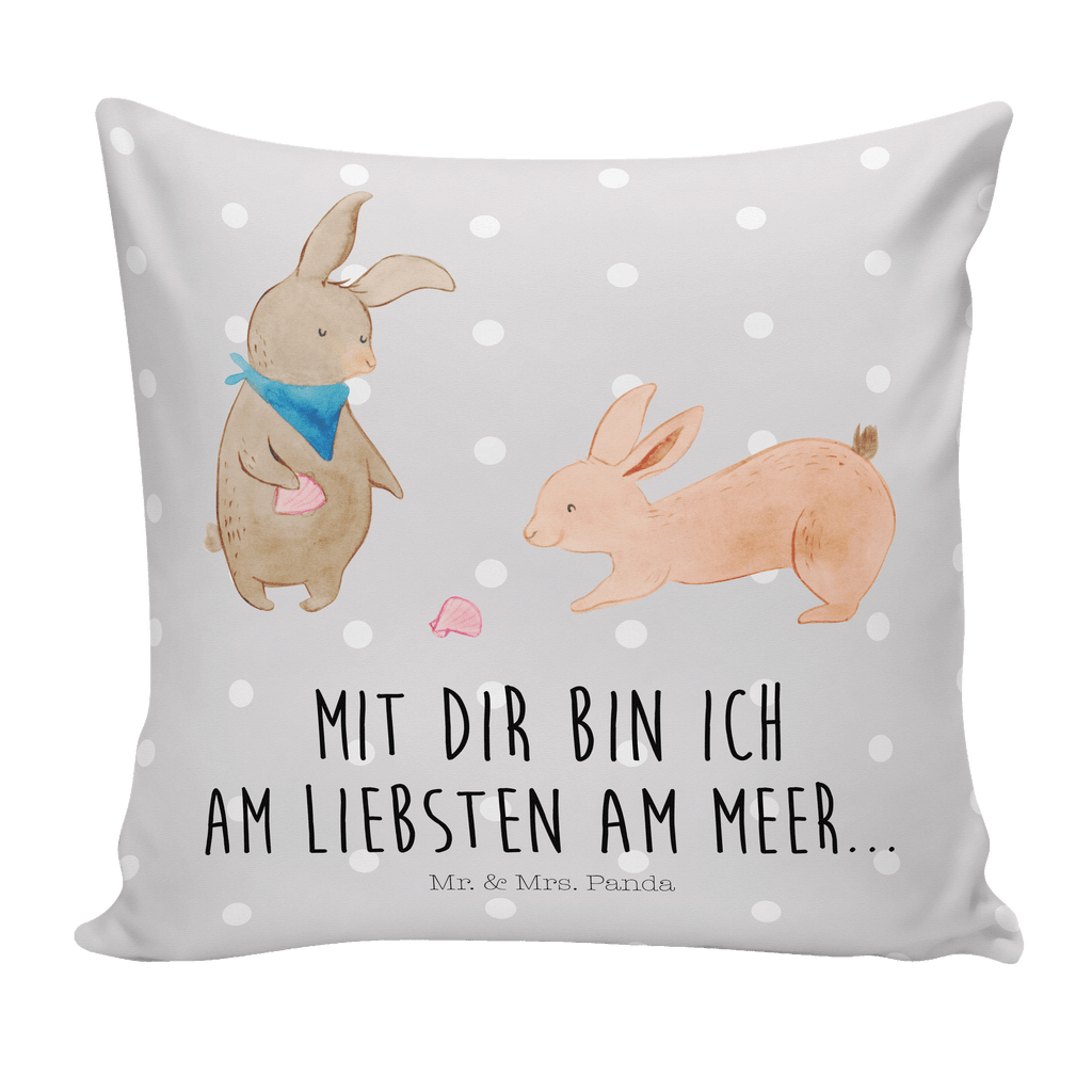 40x40 Kissen Hasen Muschel Kissenhülle, Kopfkissen, Sofakissen, Dekokissen, Motivkissen, Familie, Vatertag, Muttertag, Bruder, Schwester, Mama, Papa, Oma, Opa, Hasen, beste Freundin, Freundin, Freundinnen, best friends, BFF, Muscheln sammeln, Muscheln, Meer