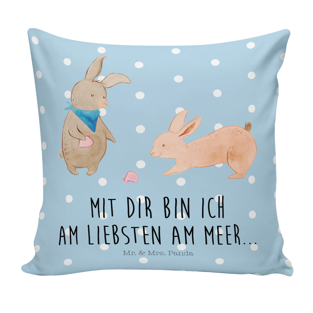 40x40 Kissen Hasen Muschel Kissenhülle, Kopfkissen, Sofakissen, Dekokissen, Motivkissen, Familie, Vatertag, Muttertag, Bruder, Schwester, Mama, Papa, Oma, Opa, Hasen, beste Freundin, Freundin, Freundinnen, best friends, BFF, Muscheln sammeln, Muscheln, Meer