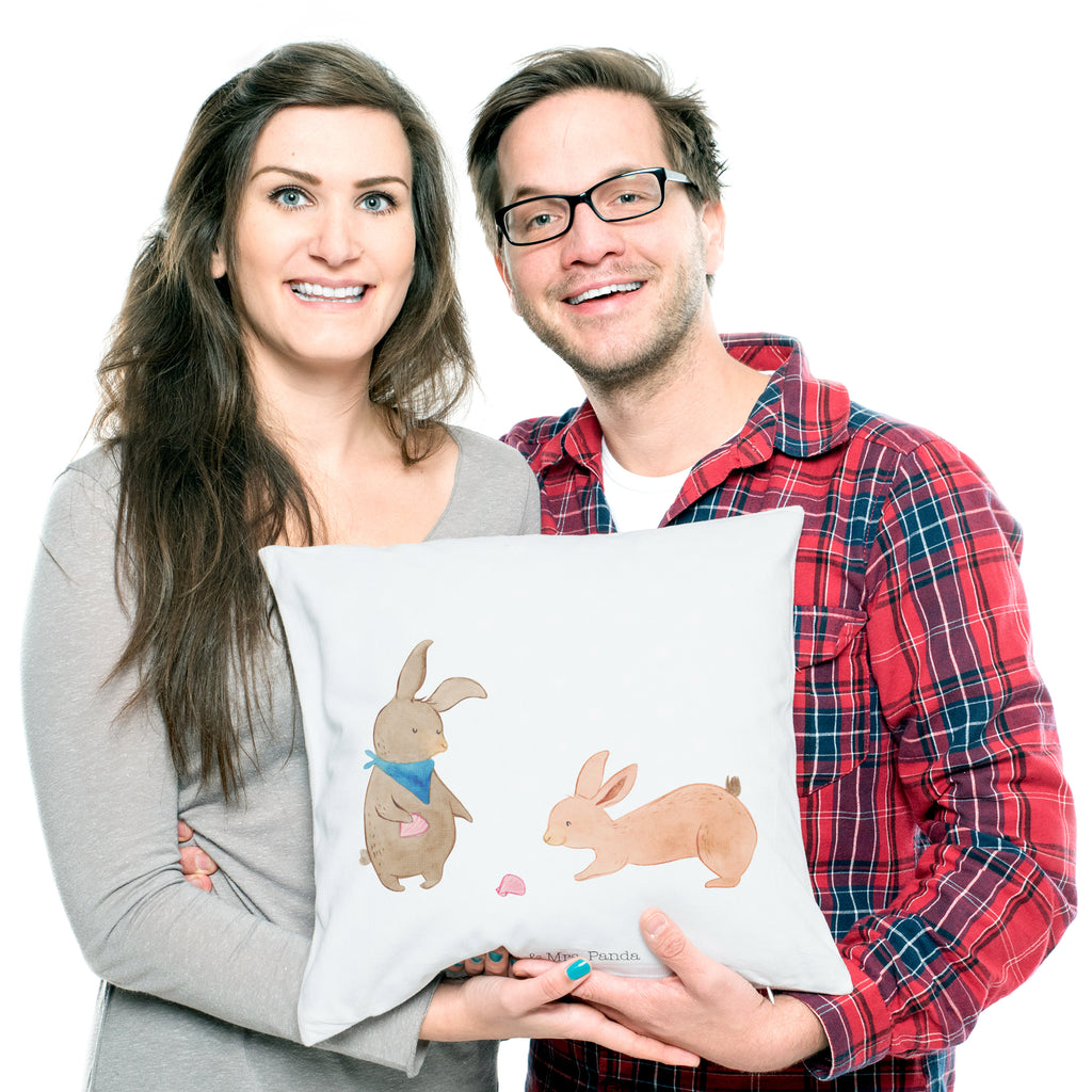 40x40 Kissen Hasen Muschel Kissenhülle, Kopfkissen, Sofakissen, Dekokissen, Motivkissen, Familie, Vatertag, Muttertag, Bruder, Schwester, Mama, Papa, Oma, Opa, Hasen, beste Freundin, Freundin, Freundinnen, best friends, BFF, Muscheln sammeln, Muscheln, Meer