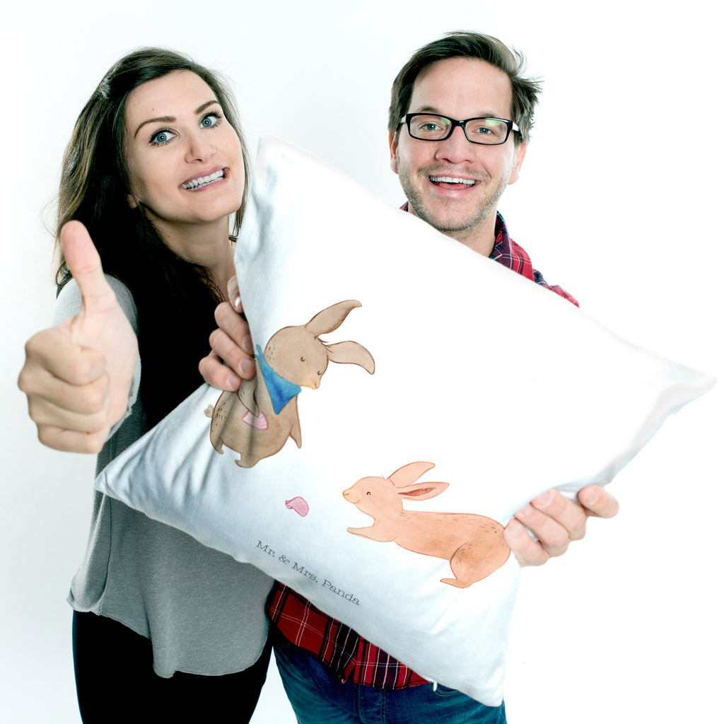 40x40 Kissen Hasen Muschel Kissenhülle, Kopfkissen, Sofakissen, Dekokissen, Motivkissen, Familie, Vatertag, Muttertag, Bruder, Schwester, Mama, Papa, Oma, Opa, Hasen, beste Freundin, Freundin, Freundinnen, best friends, BFF, Muscheln sammeln, Muscheln, Meer