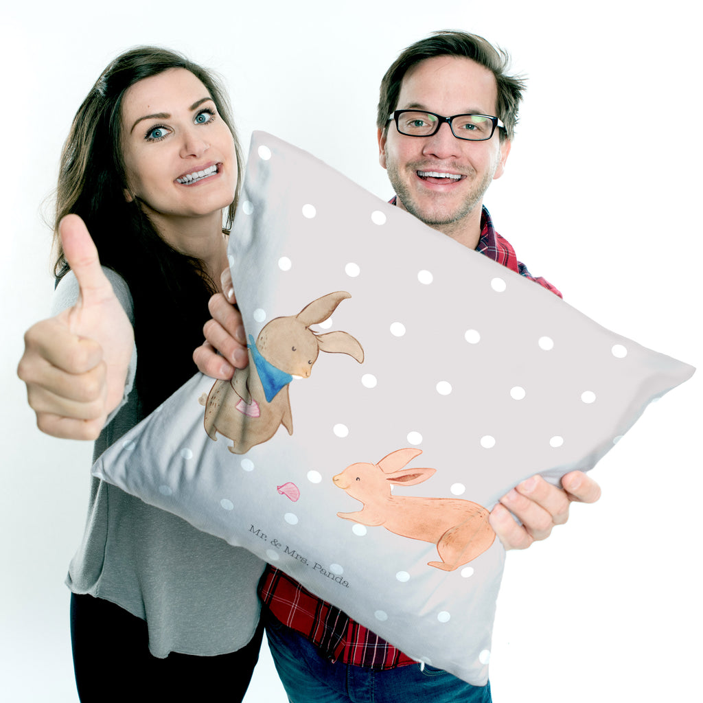 40x40 Kissen Hasen Muschel Kissenhülle, Kopfkissen, Sofakissen, Dekokissen, Motivkissen, Familie, Vatertag, Muttertag, Bruder, Schwester, Mama, Papa, Oma, Opa, Hasen, beste Freundin, Freundin, Freundinnen, best friends, BFF, Muscheln sammeln, Muscheln, Meer