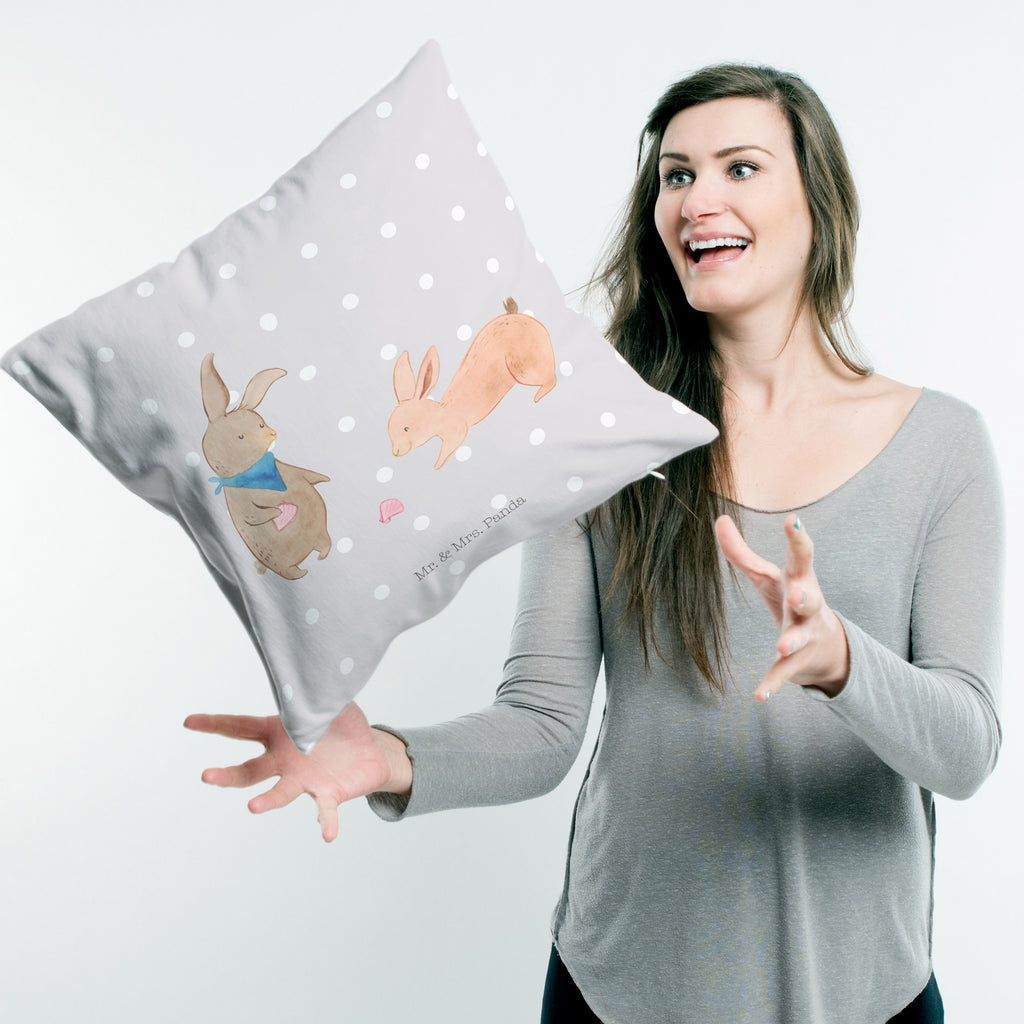 40x40 Kissen Hasen Muschel Kissenhülle, Kopfkissen, Sofakissen, Dekokissen, Motivkissen, Familie, Vatertag, Muttertag, Bruder, Schwester, Mama, Papa, Oma, Opa, Hasen, beste Freundin, Freundin, Freundinnen, best friends, BFF, Muscheln sammeln, Muscheln, Meer