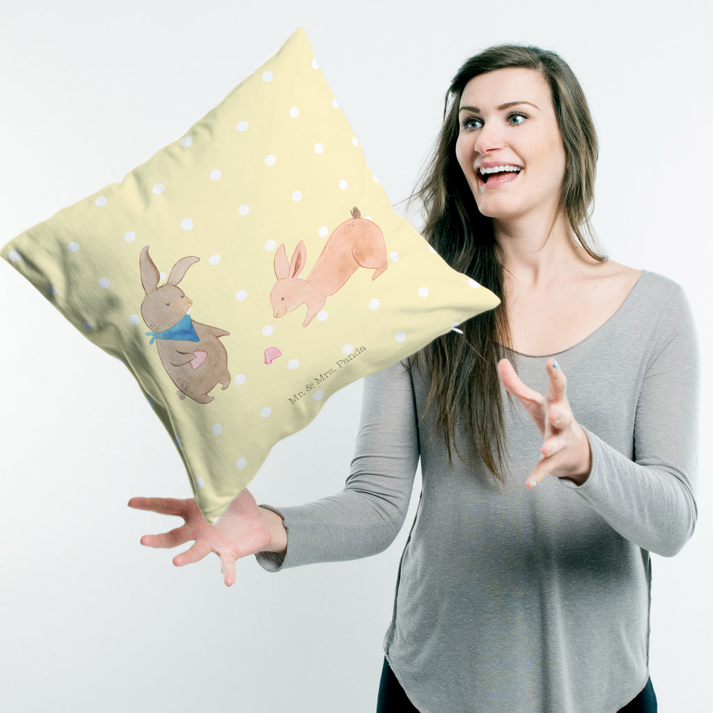 40x40 Kissen Hasen Muschel Kissenhülle, Kopfkissen, Sofakissen, Dekokissen, Motivkissen, Familie, Vatertag, Muttertag, Bruder, Schwester, Mama, Papa, Oma, Opa, Hasen, beste Freundin, Freundin, Freundinnen, best friends, BFF, Muscheln sammeln, Muscheln, Meer
