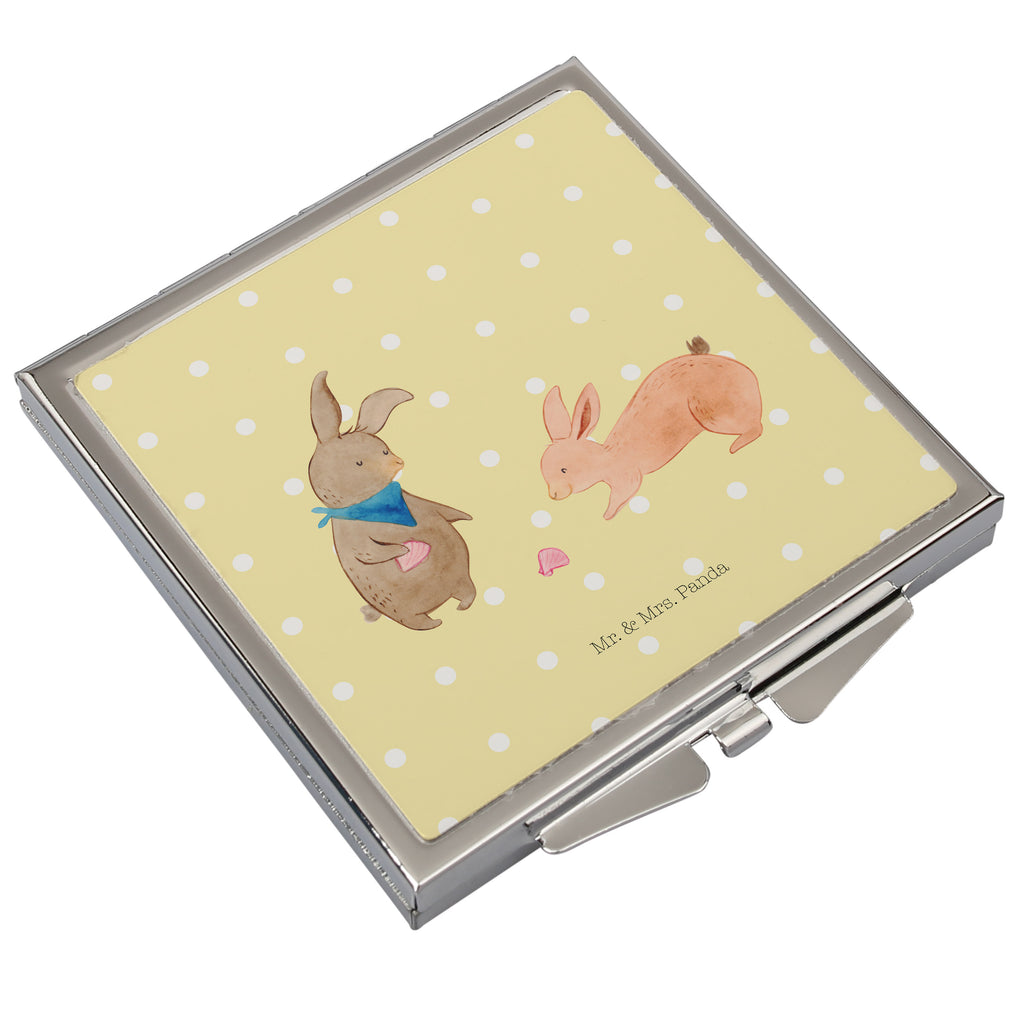 Handtaschenspiegel quadratisch Hasen Muschel Spiegel, Handtasche, Quadrat, silber, schminken, Schminkspiegel, Familie, Vatertag, Muttertag, Bruder, Schwester, Mama, Papa, Oma, Opa, Hasen, beste Freundin, Freundin, Freundinnen, best friends, BFF, Muscheln sammeln, Muscheln, Meer
