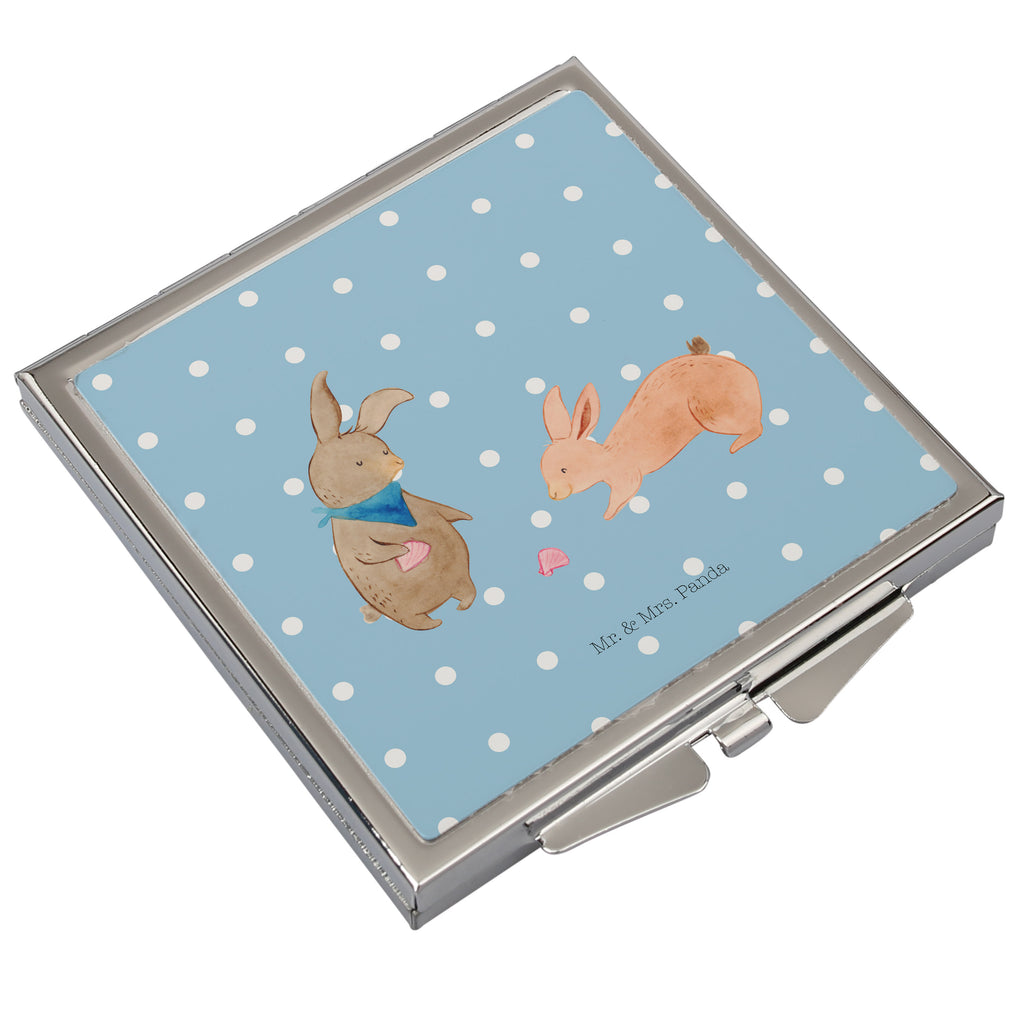Handtaschenspiegel quadratisch Hasen Muschel Spiegel, Handtasche, Quadrat, silber, schminken, Schminkspiegel, Familie, Vatertag, Muttertag, Bruder, Schwester, Mama, Papa, Oma, Opa, Hasen, beste Freundin, Freundin, Freundinnen, best friends, BFF, Muscheln sammeln, Muscheln, Meer
