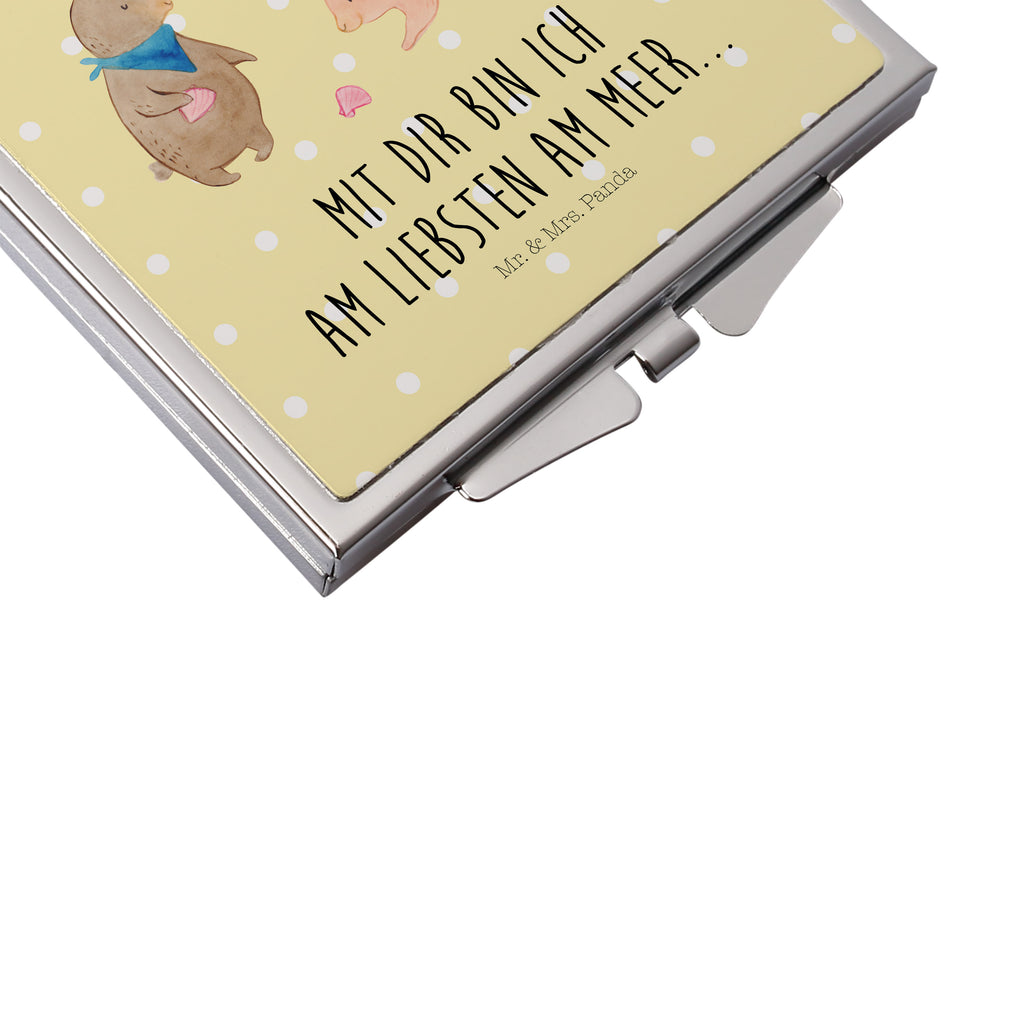 Handtaschenspiegel quadratisch Hasen Muschel Spiegel, Handtasche, Quadrat, silber, schminken, Schminkspiegel, Familie, Vatertag, Muttertag, Bruder, Schwester, Mama, Papa, Oma, Opa, Hasen, beste Freundin, Freundin, Freundinnen, best friends, BFF, Muscheln sammeln, Muscheln, Meer